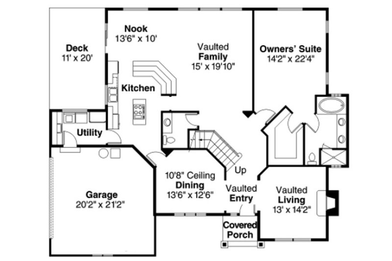 Home Plan - Floor Plan - Main Floor for European House Plan #124-817 - 3 bed, 2.5 bath