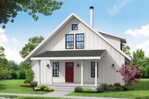Cottage Exterior - Front Elevation Plan #124-1263