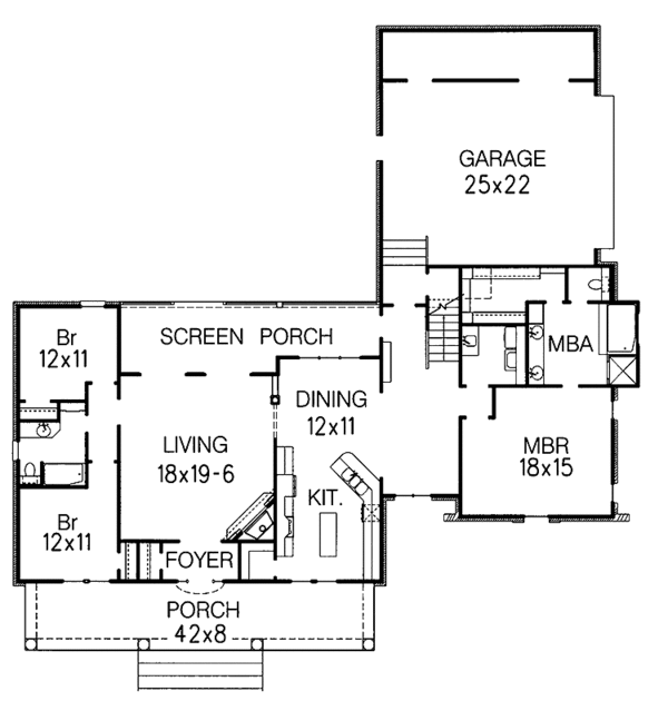 House Blueprint - Country Floor Plan - Main Floor Plan #15-323