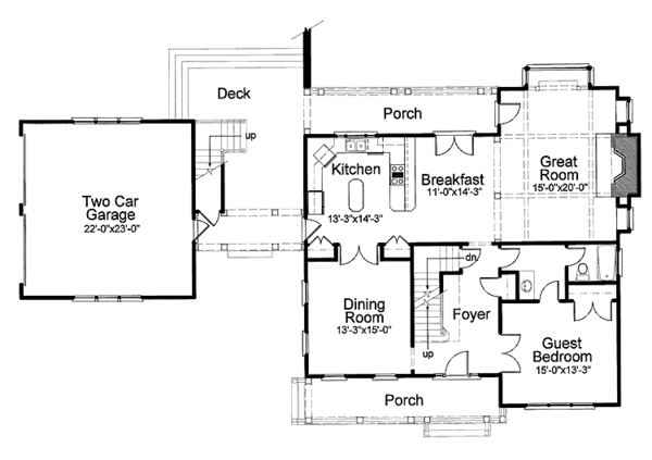 Home Plan - Colonial Floor Plan - Main Floor Plan #429-202