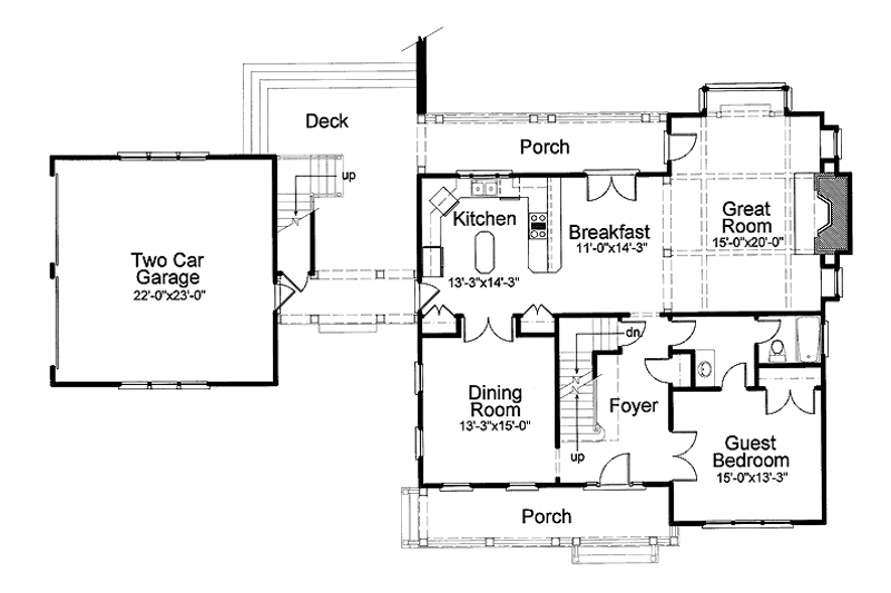 Dream House Plan - Floor Plan - Main Floor for Colonial House Plan #429-202 - 4 bed, 3 bath