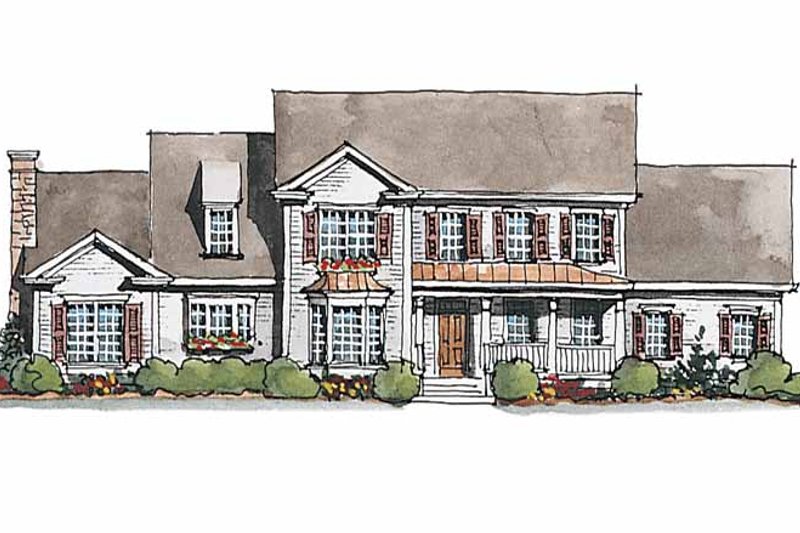 Dream House Plan - Exterior - Front Elevation 3 for Colonial House Plan #429-179 - 4 bed, 3.5 bath