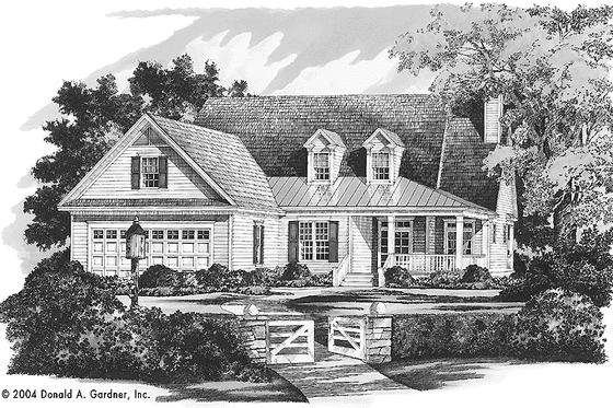 Exterior - Front Elevation 3 for Country House Plan #929-711 - 3 bed, 2 bath