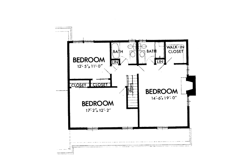 Home Plan - Floor Plan - Upper Floor for Prairie House Plan #320-1361 - 3 bed, 2.5 bath