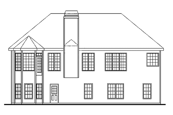 Exterior - Rear Elevation for European House Plan #927-746 - 3 bed, 2 bath