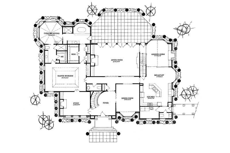 Home Plan - Floor Plan - Main Floor for European House Plan #429-139 - 4 bed, 4 bath