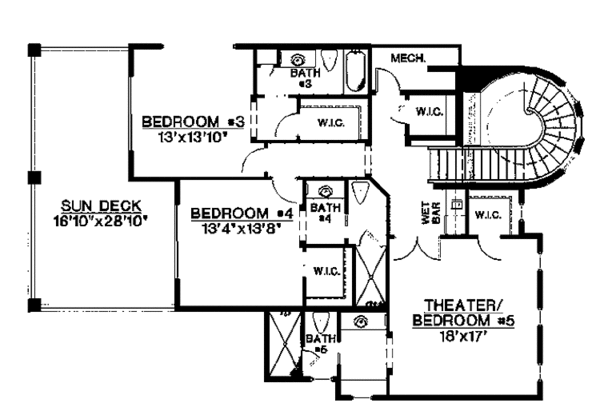 Dream House Plan - Mediterranean Floor Plan - Upper Floor Plan #1017-69