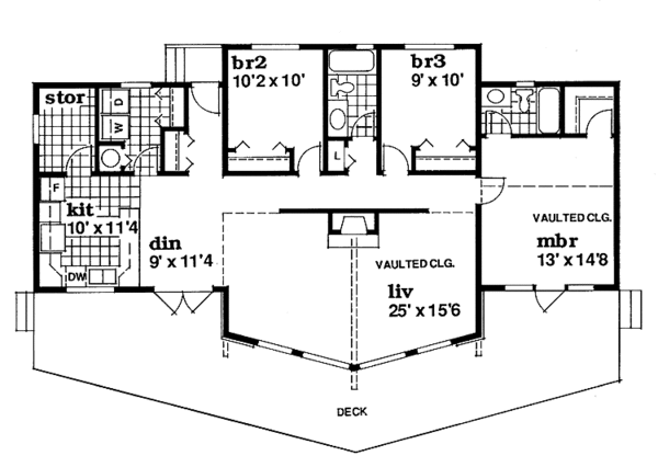 House Blueprint - Cabin Floor Plan - Main Floor Plan #47-880