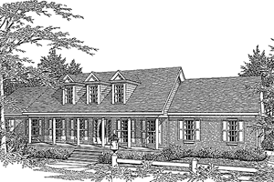 House Design - Exterior - Front Elevation for Ranch House Plan #10-284 - 3 bed, 2 bath