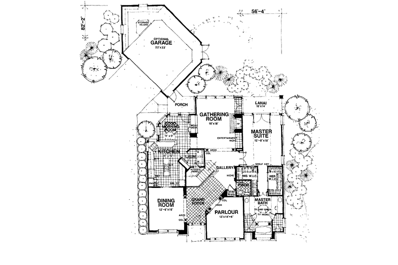 House Design - Floor Plan - Main Floor for Country House Plan #1007-52 - 4 bed, 3.5 bath