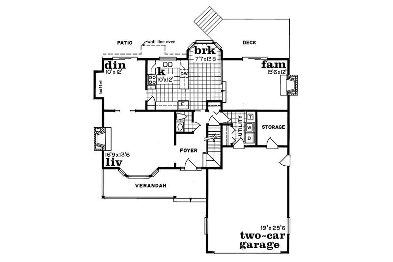 House Plan Design - Floor Plan - Main Floor for Country House Plan #47-690 - 4 bed, 2.5 bath