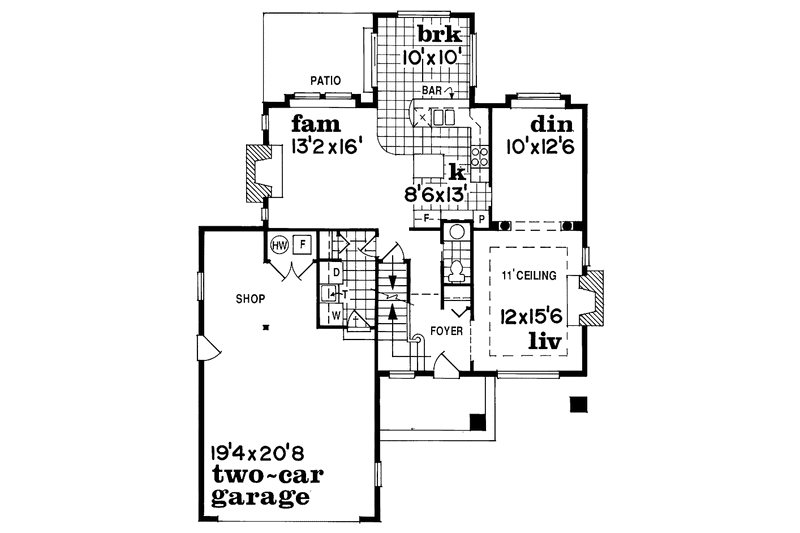 Dream House Plan - Floor Plan - Main Floor for Contemporary House Plan #47-819 - 3 bed, 2.5 bath
