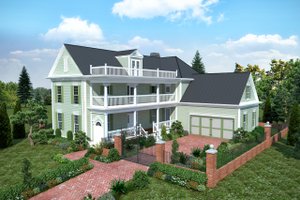 Southern Exterior - Front Elevation Plan #30-344