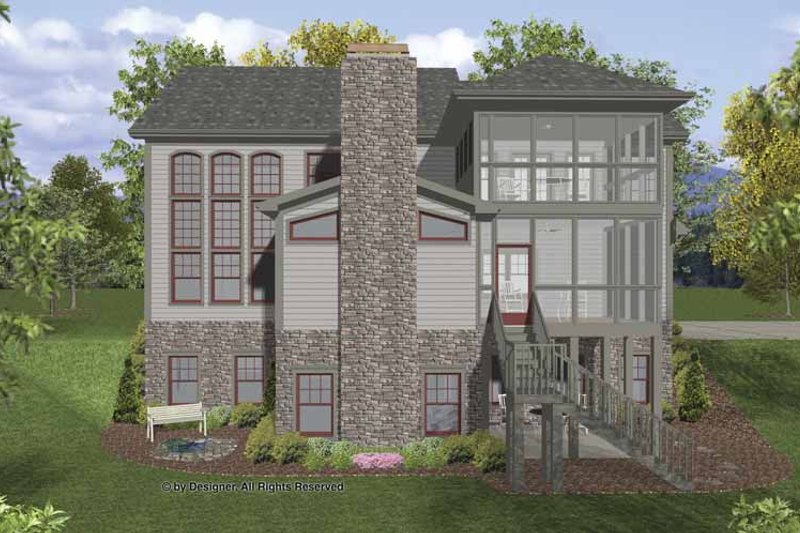 Home Plan - Exterior - Rear Elevation 1 for Traditional House Plan #56-679 - 4 bed, 4 bath