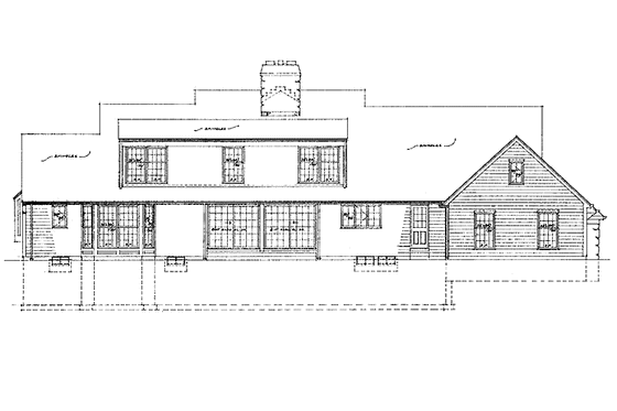 Exterior - Rear Elevation for Country House Plan #72-862 - 4 bed, 2 bath