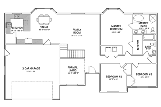 Floor Plan - Main Floor for Ranch House Plan #1060-35 - 5 bed, 3 bath