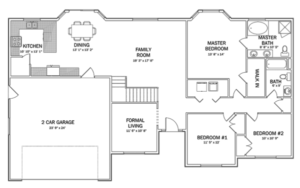 Home Plan - Ranch Floor Plan - Main Floor Plan #1060-35