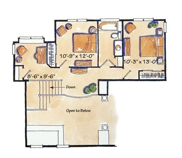 Architectural House Design - Craftsman Floor Plan - Upper Floor Plan #942-12