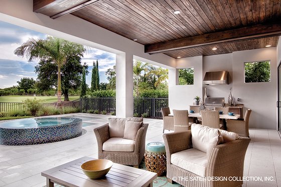 Exterior - Rear Elevation 2 for Mediterranean House Plan #930-449 - 3 bed, 3.5 bath