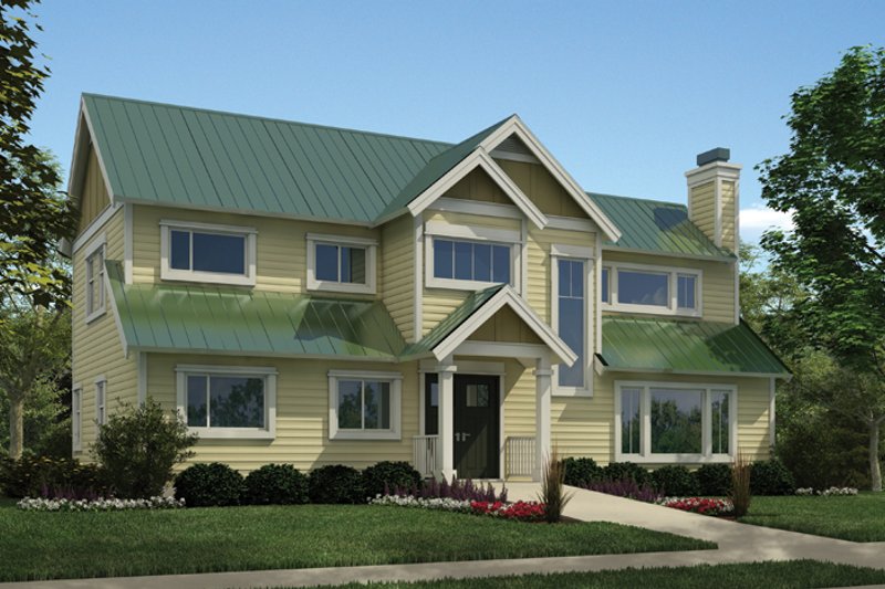 House Design - Exterior - Front Elevation 3 for Country House Plan #118-164 - 3 bed, 2.5 bath