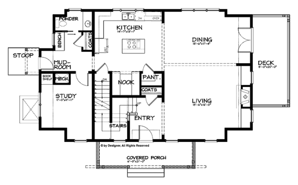 Architectural House Design - Craftsman Floor Plan - Main Floor Plan #895-67