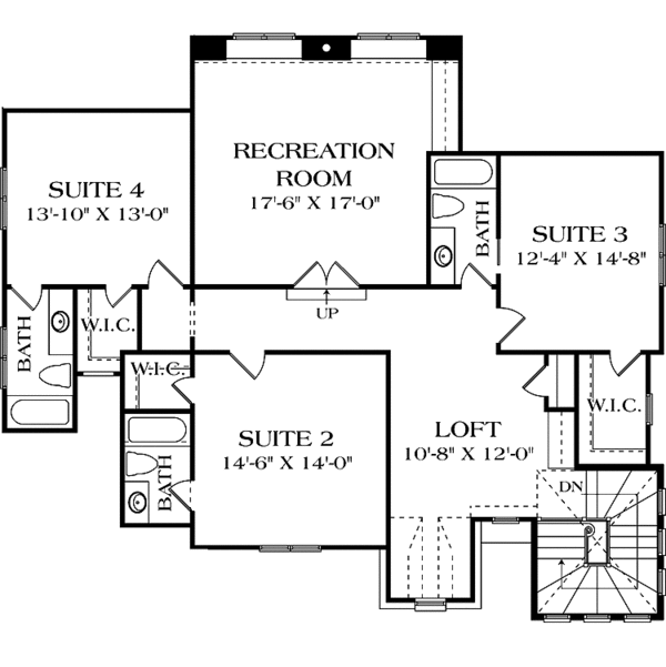 Home Plan - European Floor Plan - Upper Floor Plan #453-570