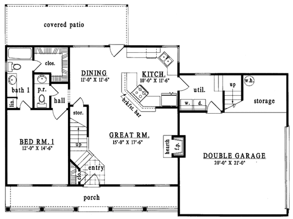 House Plan Design - Country Floor Plan - Main Floor Plan #42-437