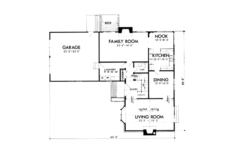 Architectural House Design - Floor Plan - Main Floor for Tudor House Plan #320-1295 - 3 bed, 2.5 bath