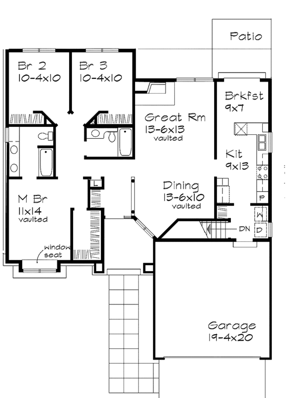 House Design - Ranch Floor Plan - Main Floor Plan #320-942