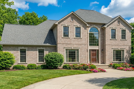 Exterior - Front Elevation 3 for Traditional House Plan #17-213 - 4 bed, 3.5 bath
