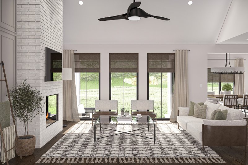 House Plan Design - Interior - Family Room for Farmhouse House Plan #455-502 - 4 bed, 3 bath