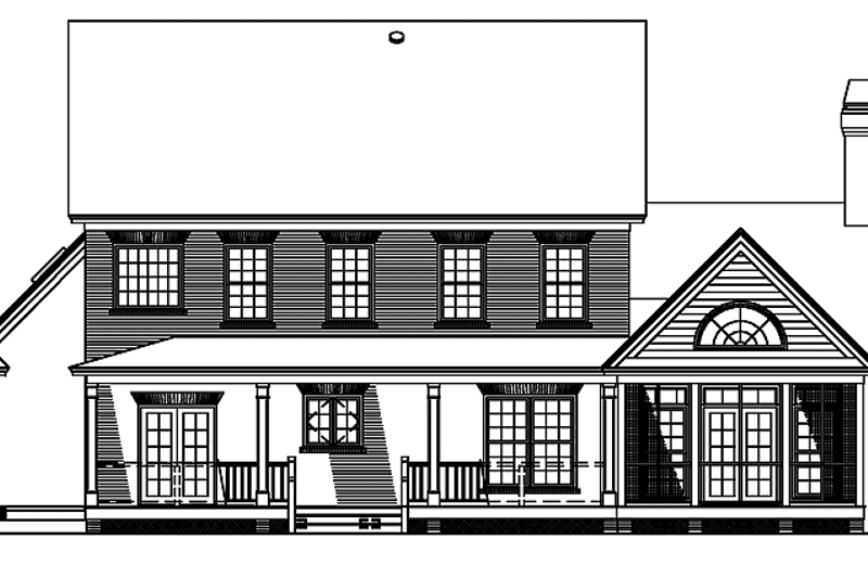 Home Plan - Exterior - Rear Elevation for Country House Plan #929-463 - 4 bed, 3 bath