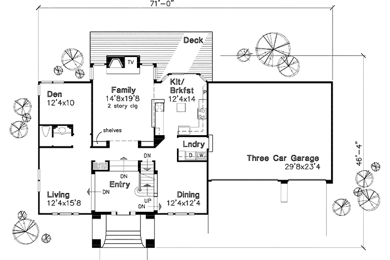 Home Plan - Floor Plan - Main Floor for Classical House Plan #320-509 - 4 bed, 2.5 bath