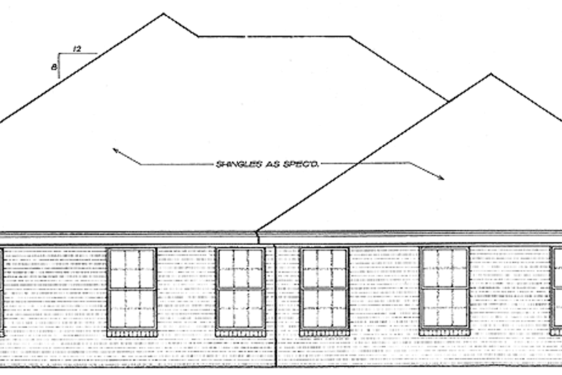 Home Plan - Exterior - Rear Elevation for Ranch House Plan #310-1140 - 5 bed, 4 bath