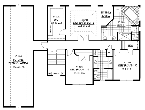 Dream House Plan - Traditional Floor Plan - Upper Floor Plan #51-658