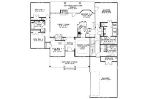 Floor Plan - Main Floor for Country House Plan #17-3090 - 4 bed, 2.5 bath