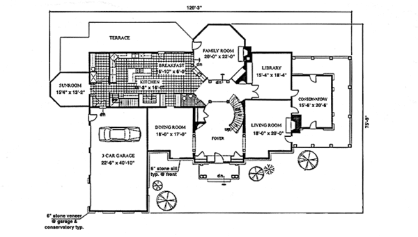 House Blueprint - Country Floor Plan - Main Floor Plan #953-127
