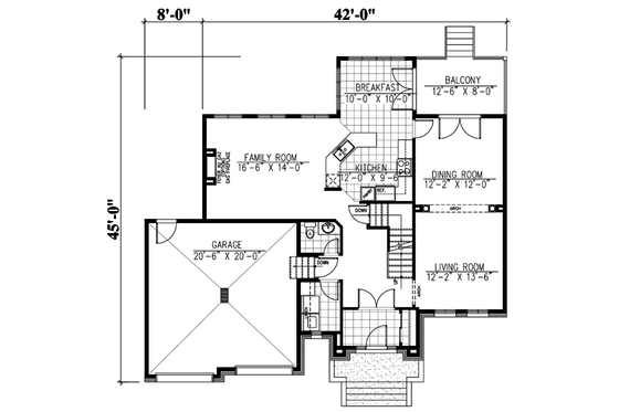 Floor Plan - Main Floor for European House Plan #138-246 - 3 bed, 2.5 bath