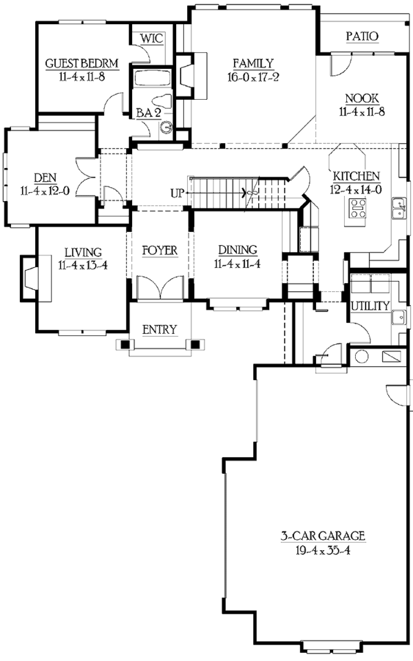 Architectural House Design - Craftsman Floor Plan - Main Floor Plan #132-442