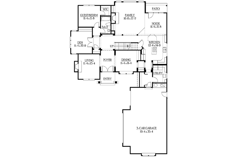 Dream House Plan - Floor Plan - Main Floor for Craftsman House Plan #132-442 - 4 bed, 3 bath