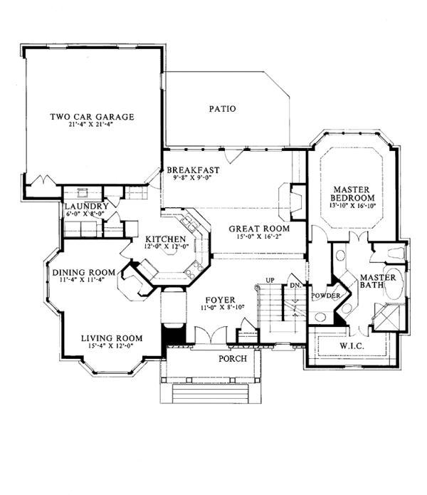 Dream House Plan - Country Floor Plan - Main Floor Plan #429-100