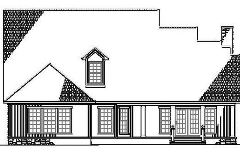 Home Plan - Exterior - Rear Elevation for Country House Plan #17-2767 - 4 bed, 2.5 bath