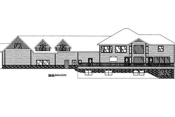 Exterior - Rear Elevation for Craftsman House Plan #117-684 - 5 bed, 5 bath