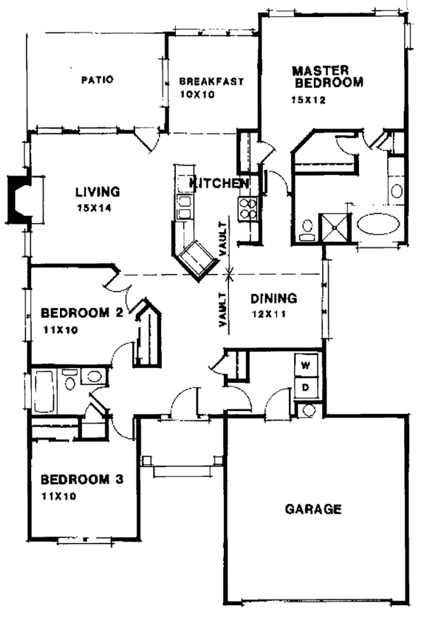 House Design - Ranch Floor Plan - Main Floor Plan #129-172