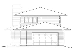 Exterior - Rear Elevation for Prairie House Plan #895-74 - 3 bed, 2.5 bath