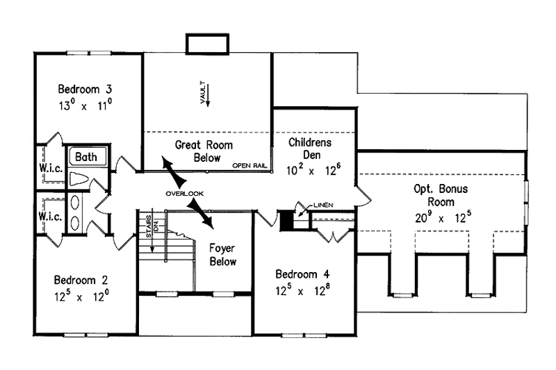 Home Plan - Floor Plan - Upper Floor for Colonial House Plan #927-753 - 4 bed, 2.5 bath