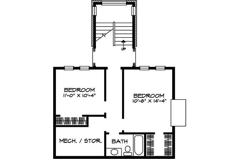 Dream House Plan - Floor Plan - Lower Floor for Country House Plan #140-180 - 1 bed, 2 bath