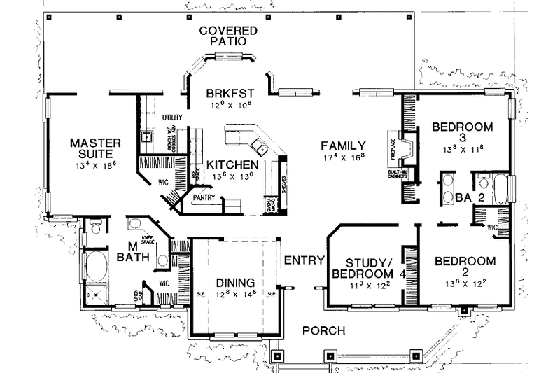 Home Plan - Floor Plan - Main Floor for Country House Plan #472-260 - 3 bed, 2 bath