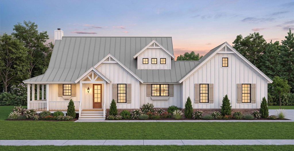 Exterior - Front Elevation 2 for Farmhouse House Plan #932-1444 - 3 bed, 2.5 bath