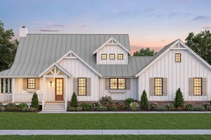 House Blueprint - Exterior - Front Elevation for Farmhouse House Plan #932-1444 - 3 bed, 2.5 bath